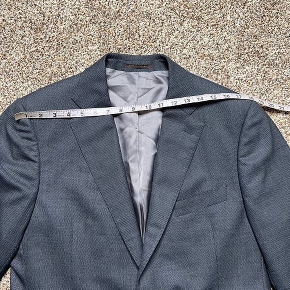 J. Hilburn Vitale Barberis Canonico Wool Tailored Fit Blazer Gray Mens Size 42R - Picture 6 of 11